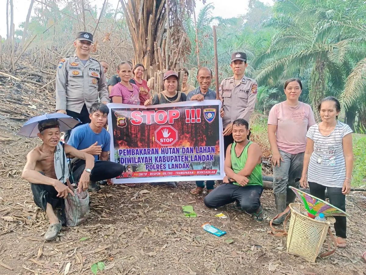 Cegah Api Sebelum Membesar, Satbinmas Polres Landak Ingatkan Petani Bahaya Karhutla