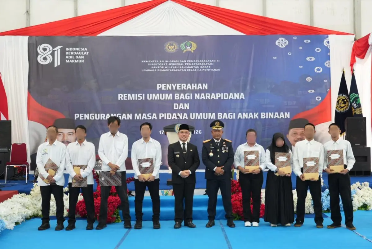 Komitmen Kebangsaan dan Keadilan, Gubernur Ria Norsan Serahkan Remisi Kepada Warga Binaan Pada HUT ke-81 RI