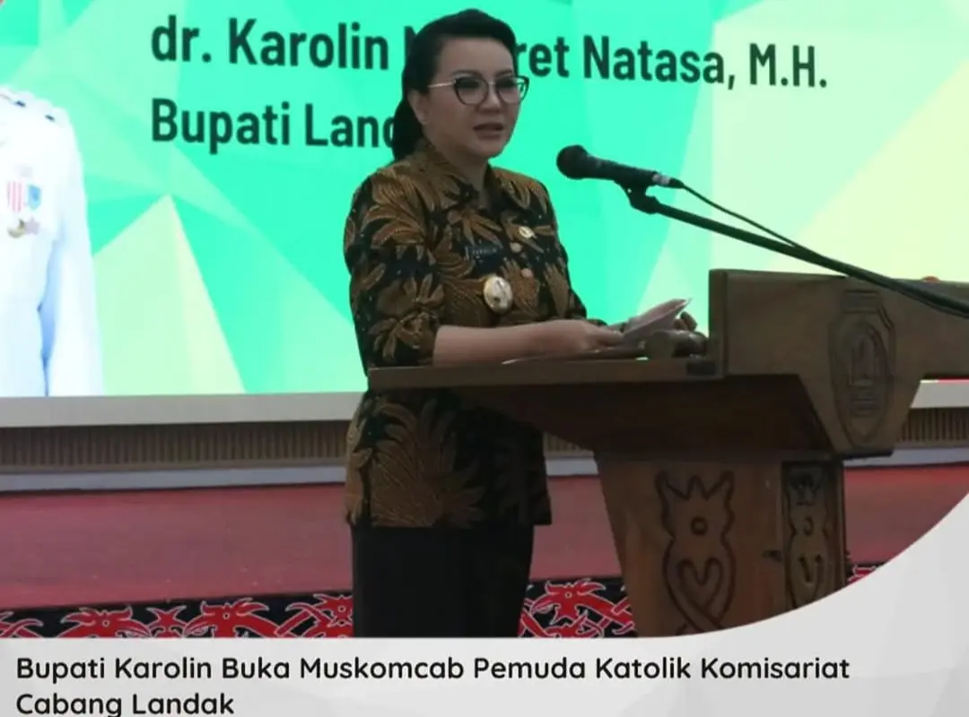 Buka Muskomcab Pemuda Katolik Landak, Bupati Karolin Mantan Ketua Umum PP Pemuda Katolik, Sampaikan Pesan Inspiratif
