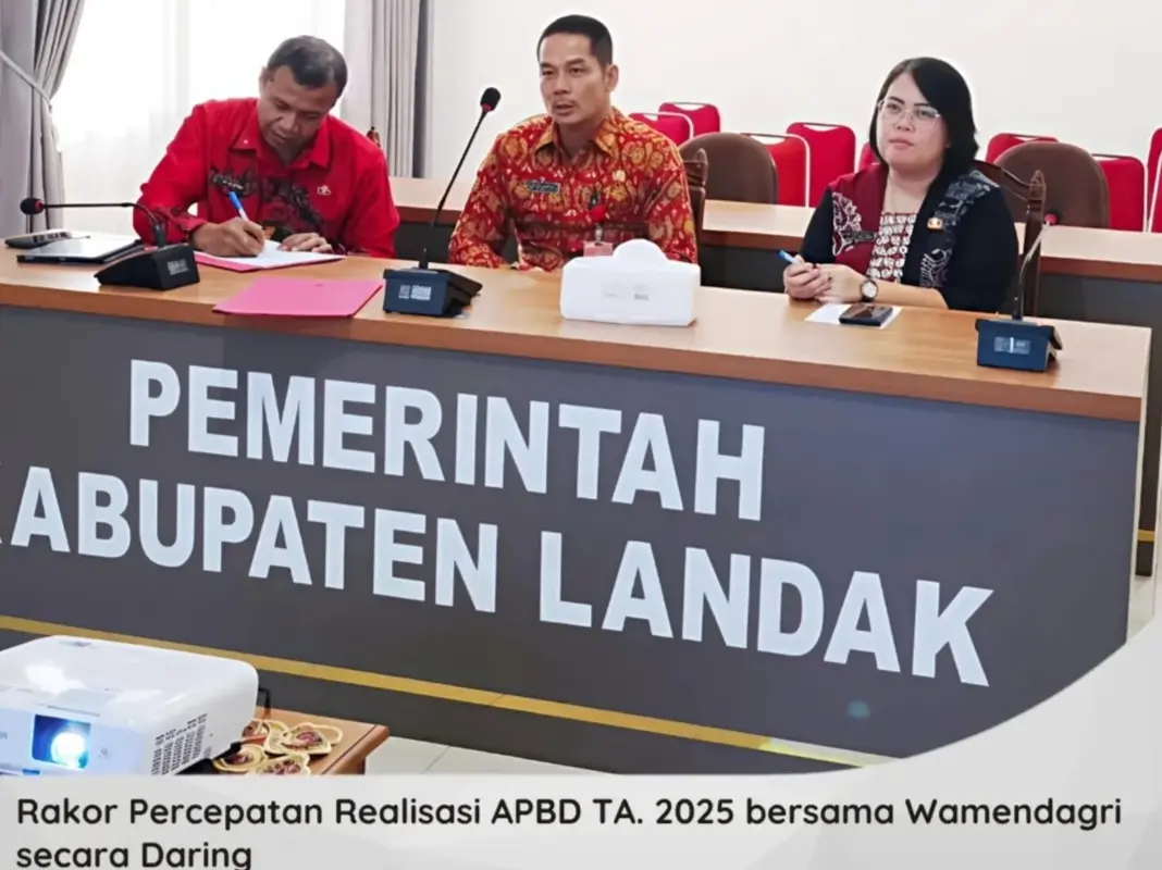 Sekda Landak Hadiri Rakor Percepatan Realisasi APBD TA 2025 Bersama Wamendagri Secara Daring
