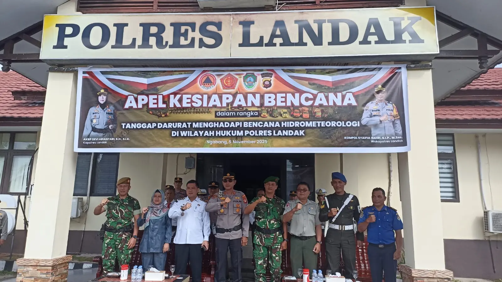 Wabup Landak Erani Hadiri Apel Kesiapan Bencana di Mapolres Landak