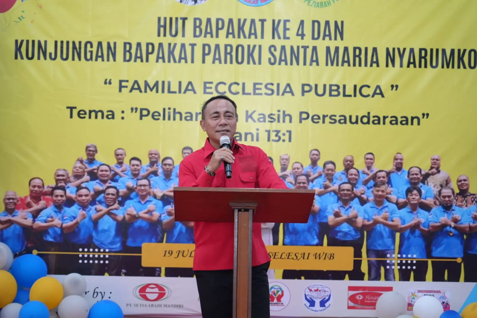 HADIRI HUT KE-4 BAPAKAT GEREJA MRPD, WAGUB KRISANTUS SERUKAN TOLERANSI DAN PERSATUAN