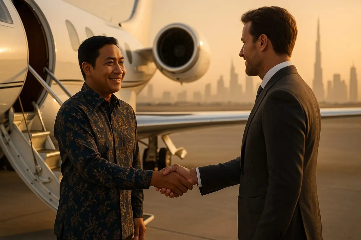 Private jet on the tarmac